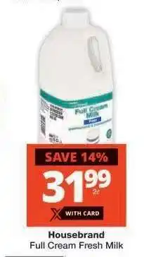 Checkers Housebrand Full Cream Fresh Milk offer