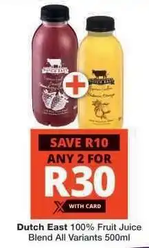Checkers Dutch East 100% Fruit Juice Blend offer