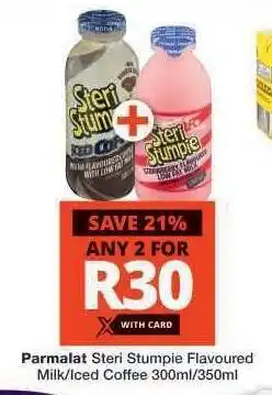 Checkers Parmalat Steri Stumpie Flavoured Milk/Iced Coffee 300ml/350ml offer