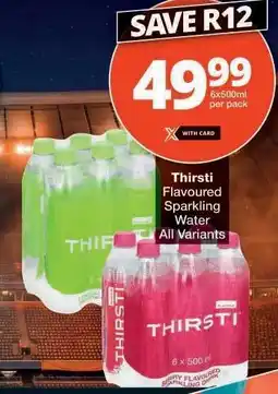 Checkers THIRSTI Flavoured Sparkling Water offer