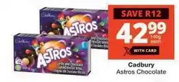 Checkers Cadbury Astros Chocolate offer