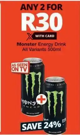 Checkers MONSTER ENERGY DRINK offer
