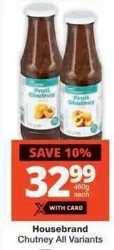 Checkers Housebrand Chutney All Variants offer