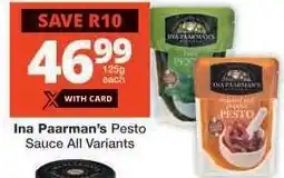 Checkers Ina Paarman's Pesto Sauce All Variants offer