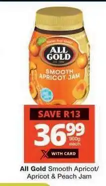 Checkers ALL GOLD SMOOTH APRICOT/APRICOT & PEACH JAM offer