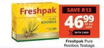 Checkers Freshpak Pure Rooibos Teabags offer