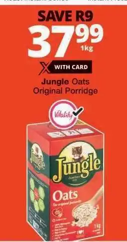 Checkers JUNGLE OATS ORIGINAL PORRIDGE offer