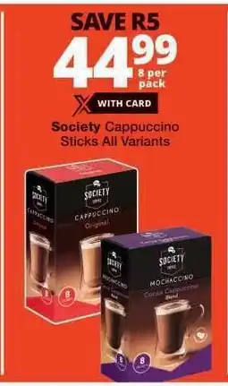 Checkers Society Cappuccino Sticks All Variants offer