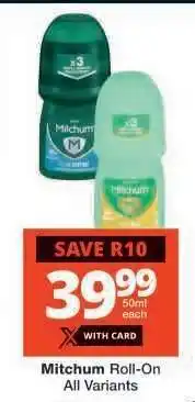 Checkers Mitchum Roll-On offer