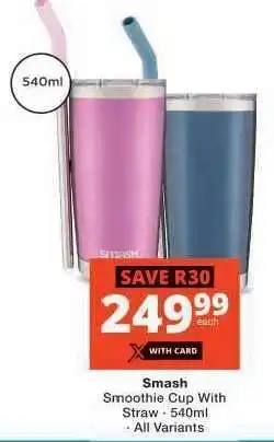 Checkers Smash Smoothie Cup With Straw offer