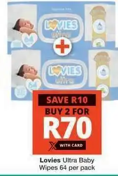 Checkers Lovies Ultra Baby Wipes offer