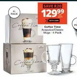 Checkers Coffee Time Acapulco/Classic Mugs - 4-Pack offer