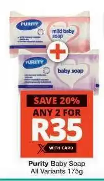Checkers PURITY BABY SOAP offer