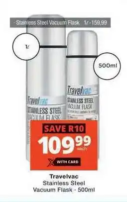 Checkers Travelvac Stainless Steel Vacuum Flask - 500ml offer