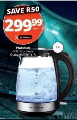 Checkers Platinum 360° Cordless Glass Kettle offer