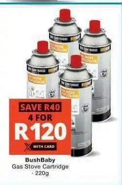 Checkers BushBaby Gas Stove Cartridge offer