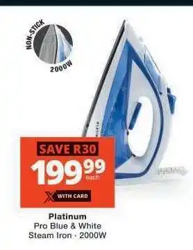Checkers Platinum Pro Blue & White Steam Iron offer