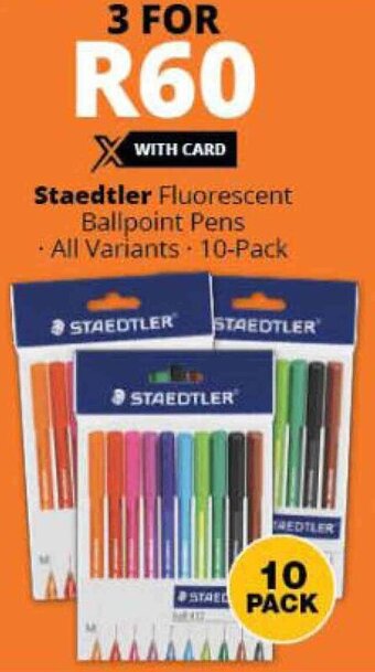 Checkers Staedtler Fluorescent Ballpoint Pens 10-Pack offer
