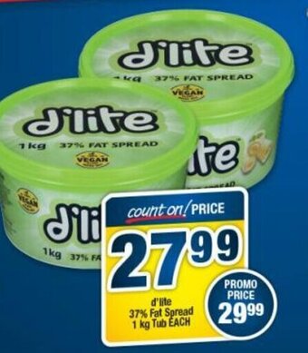OK Foods D'Lite 37% Fat Spread Tub 1kg offer