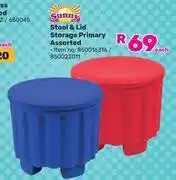Game Sunny Stool & Lid Storage Primary Assorted 850016316/850023011 offer