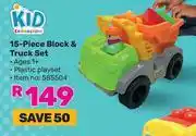 Game Kid Connection 15 Piece Block & Truck Set 585504 offer