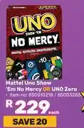 Game Mattel Uno Snow Em No Mercy Or Uno Zero 850010218/850032830 offer