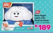 Game ABC Baby Night Light With Musical Clock 824450 offer