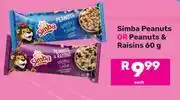 Game Simba Peanuts Or Peanuts & Raisins-60g Each offer
