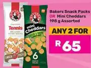 Game Bakers Snack Packs Or Mini Cheddars Assorted-For Any 2 x 198g offer
