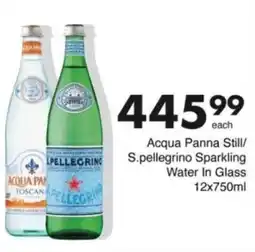 Save Hyper Acqua Panna Still/ S.pellegrino Sparkling Water In Glass offer