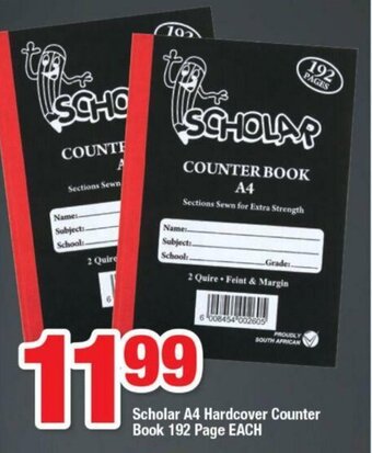 Scholar Hardcover Counter Book A4 192 pages