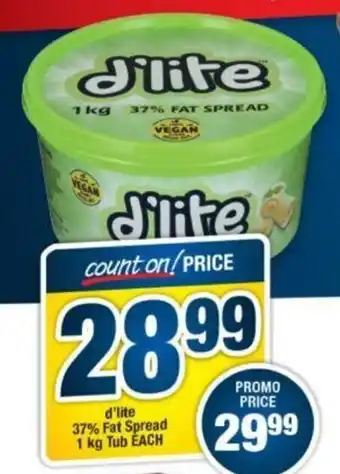 OK Foods D'Lite 37% Fat Spread Tub 1kg offer