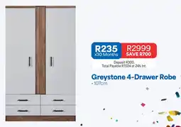 OK Furniture Greystone 4-Drawer Robe offer