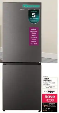 Bradlows Hisense Metallic Fridge Freezer offer