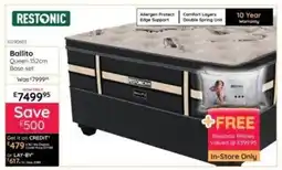 Bradlows Restonic Ballito Queen 152cm Base Set offer