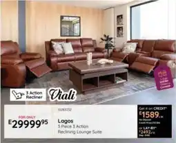 Bradlows Viali Lagos 3 Action Reclining Lounge Suite offer