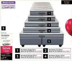 Bradlows Sleepmasters Broadway King 183cm Base Set offer