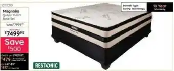 Bradlows Restonic Magnolia Queen 152cm Base Set offer