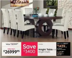 Bradlows Knight Table + 8 Knight Chairs offer