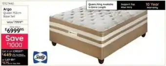 Bradlows Sealy Argo Queen 152cm Base Set offer