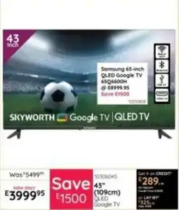 Bradlows Skyworth 43 Inch 109cm QLED Google TV offer