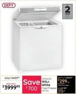 Bradlows Defy White Chest Freezer offer