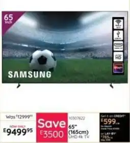 Bradlows Samsung 65 Inch 165cm UHD 4K TV offer