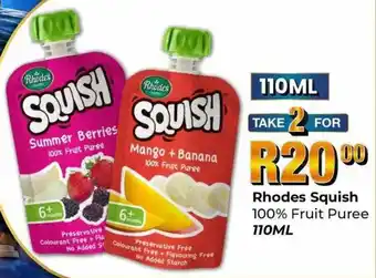 Take 'n Pay Rhodes Squish 100% Fruit Puree offer