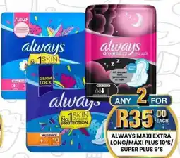 Take 'n Pay Always maxi extra long/ maxi plus/ super plus offer