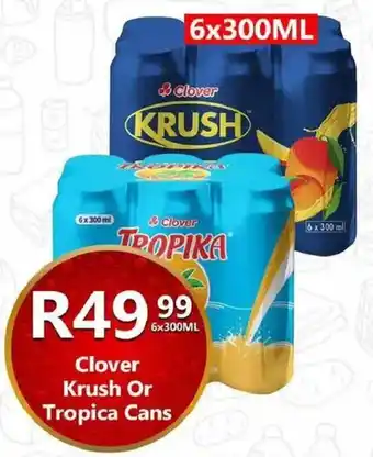 Take 'n Pay Clover Krush Or Tropica Cans offer