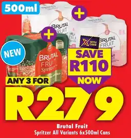 Shoprite Liquor Brutal Fruit Spritzer All Variants Cans offer