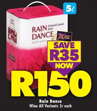Shoprite Liquor Rain Dance Wine All Variants offer