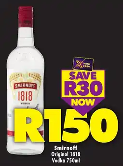 Shoprite Liquor Smirnoff Original 1818 Vodka offer