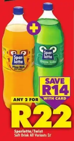 Shoprite Sparletta/ Twist Soft Drink All Variants offer